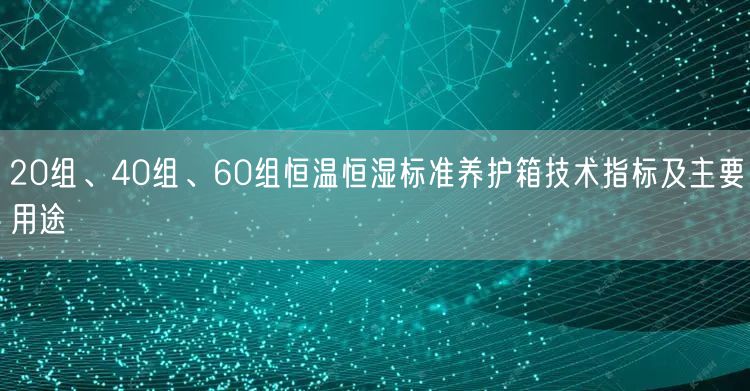 20組、40組、60組恒溫恒濕標準養(yǎng)護箱技術指標及主要用途(圖1)