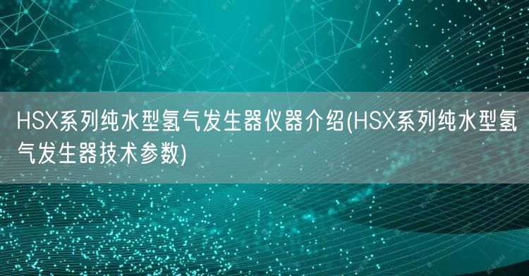 HSX系列純水型氫氣發(fā)生器儀器介紹(HSX系列純水型氫氣發(fā)生器技術(shù)參數(shù))(圖1)