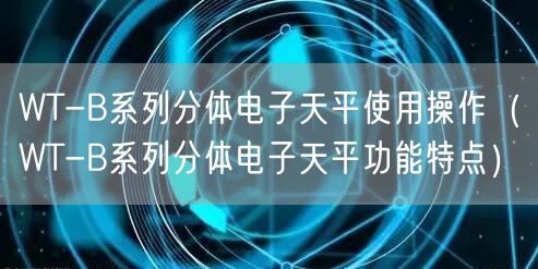 WT-B系列分體電子天平使用操作（WT-B系列分體電子天平功能特點(diǎn)）(圖1)