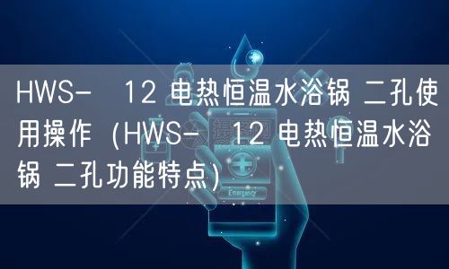 HWS-?12 電熱恒溫水浴鍋 二孔使用操作（HWS-?12 電熱恒溫水浴鍋 二孔功能特點(diǎn)）(圖1)