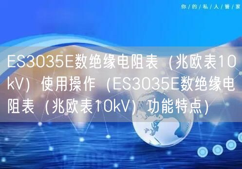 ES3035E數(shù)絕緣電阻表（兆歐表10kV）使用操作（ES3035E數(shù)絕緣電阻表（兆歐表10kV）功能特點(diǎn)）(圖1)