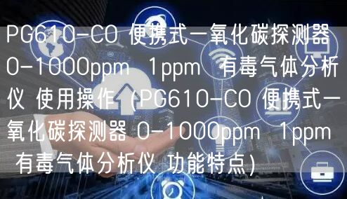 PG610-CO 便攜式一氧化碳探測器 0-1000ppm  1ppm  有毒氣體分析儀 使用操作（PG610-CO 便攜式一氧化碳探測器 0-1000ppm  1ppm  有毒氣體分析儀 功能特點）(圖1)